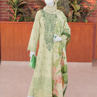 Twisted Fabric Green Stitched Suit - J. Junaid Jamshed