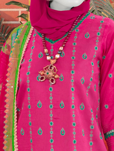 Twisted Fabric Fuchsia Stitched Suit - J. Junaid Jamshed