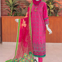 Twisted Fabric Fuchsia Stitched Suit - J. Junaid Jamshed