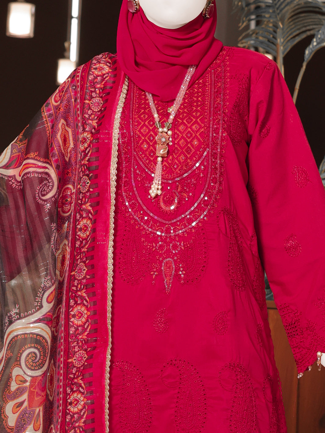 Twisted Fabric Pink Stitched Suit - J. Junaid Jamshed