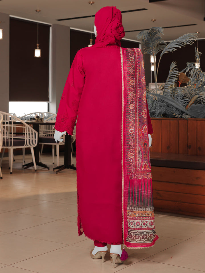 Twisted Fabric Pink Stitched Suit - J. Junaid Jamshed