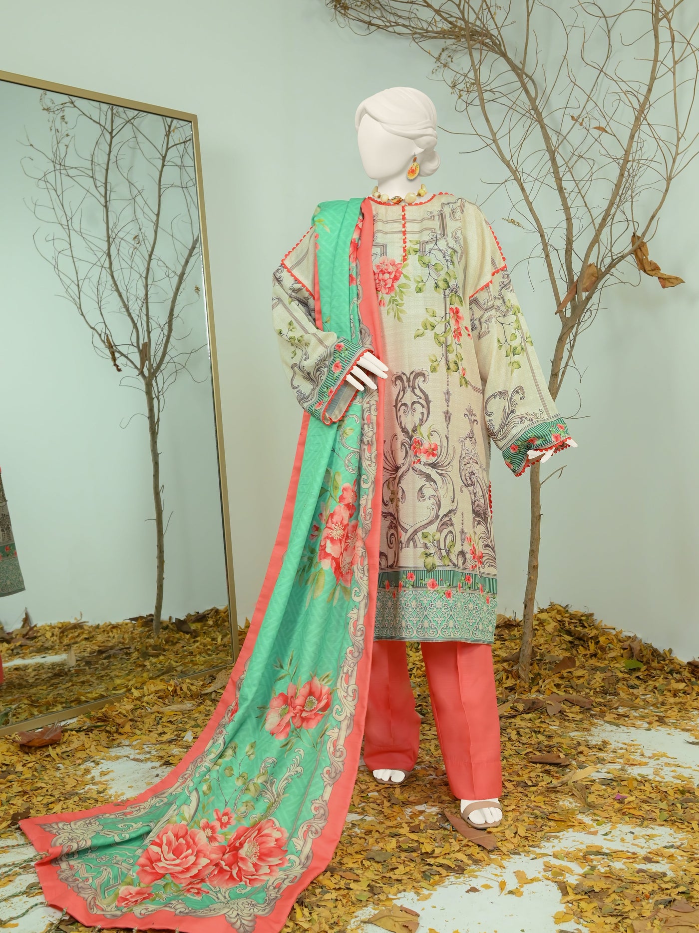 Swiss Khaddar Mud Unstitched Suit - Panjnad by J. Junaid Jamshed