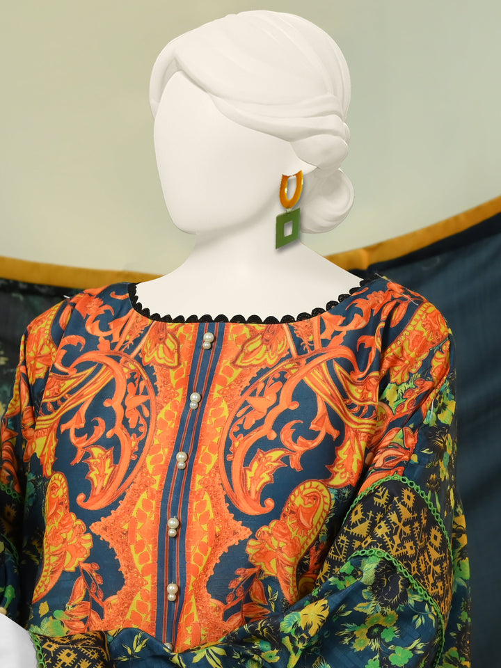 Swiss Khaddar Teal Stitched Suit - J. Junaid Jamshed