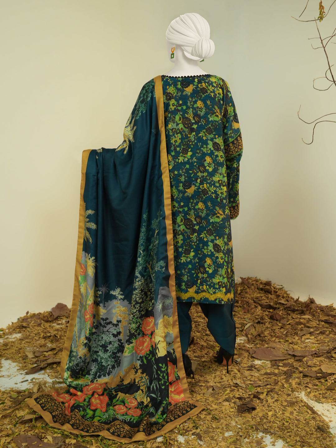 Swiss Khaddar Teal Stitched Suit - J. Junaid Jamshed
