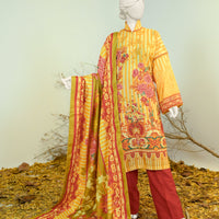 Swiss Khaddar Yellow Stitched Suit - J. Junaid Jamshed