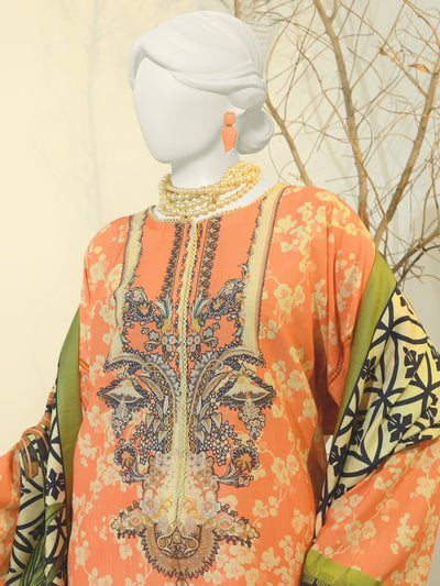 Swiss Khaddar Peach Stitched Suit - J. Junaid Jamshed