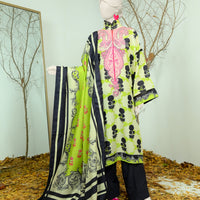 Swiss Khaddar Green Stitched Suit - J. Junaid Jamshed