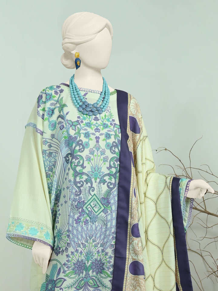 Swiss Khaddar Cream Stitched Suit - J. Junaid Jamshed