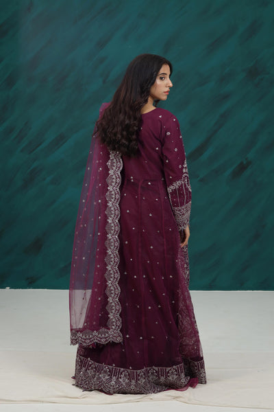 Plum Passion - Farasha Lumiere Formal Stitched