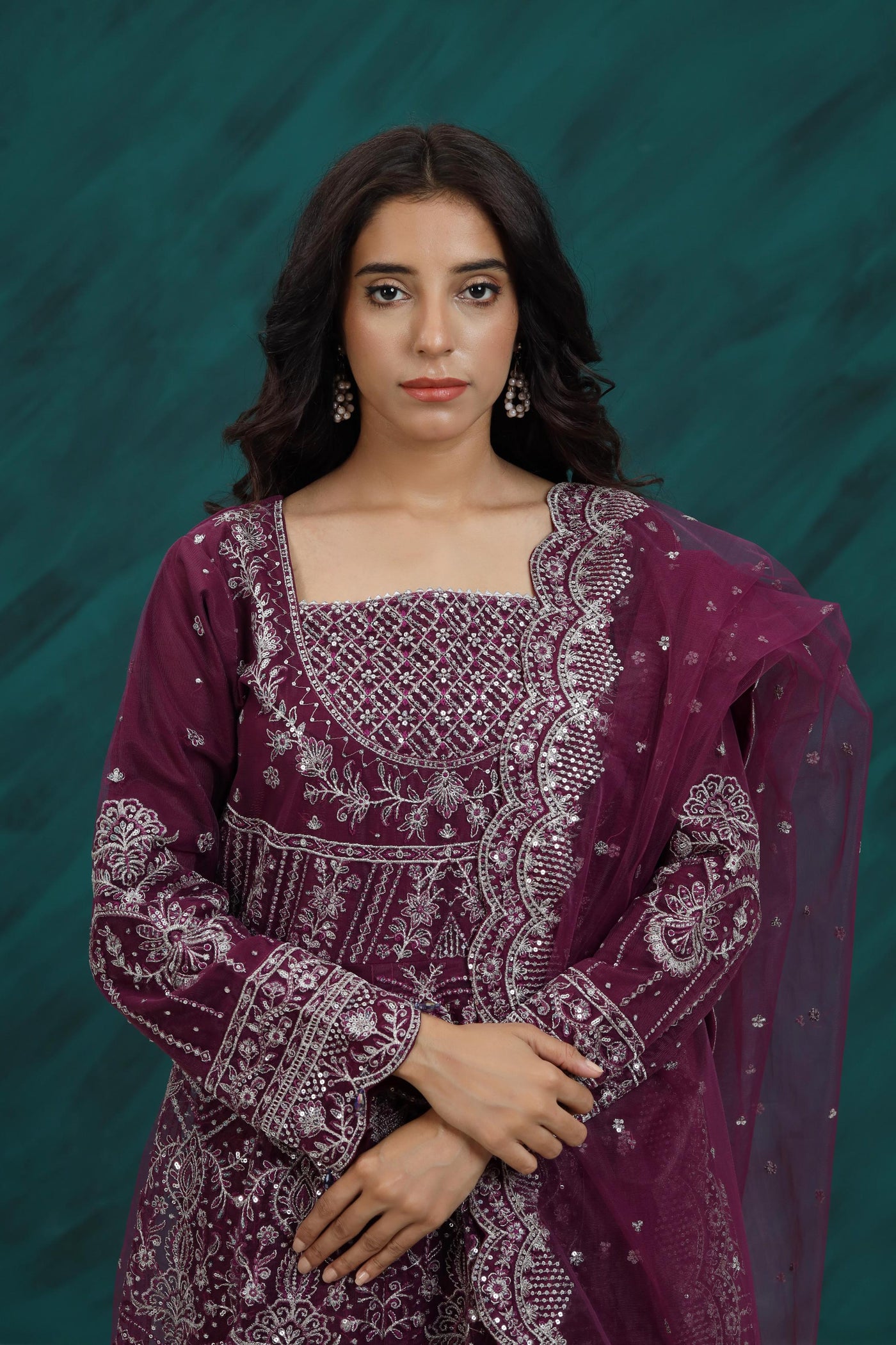 Plum Passion - Farasha Lumiere Formal Stitched