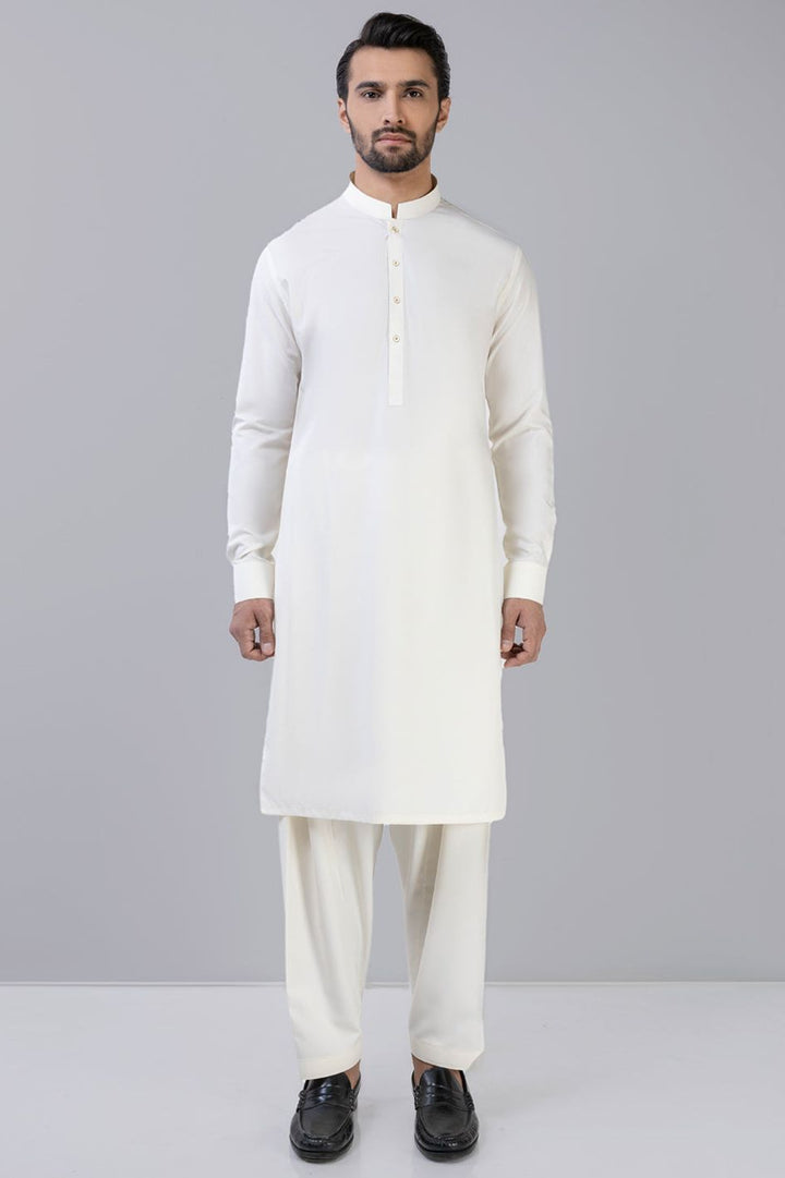 Blended Boski Cream Shalwar Kameez - Panjnad by J. Junaid Jamshed