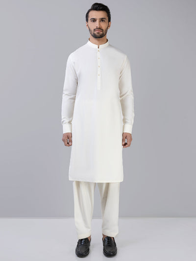 Blended Boski Cream Shalwar Kameez - Panjnad by J. Junaid Jamshed