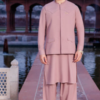 Silver Blended Pink Shalwar Kameez - Panjnad by J. Junaid Jamshed