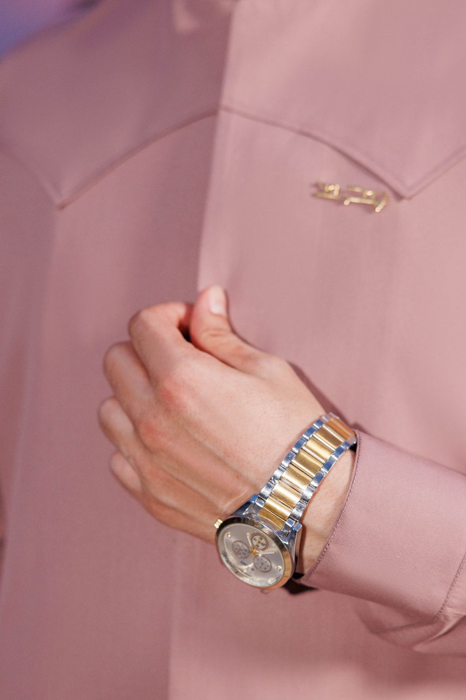 Silver Blended Pink Shalwar Kameez - Panjnad by J. Junaid Jamshed