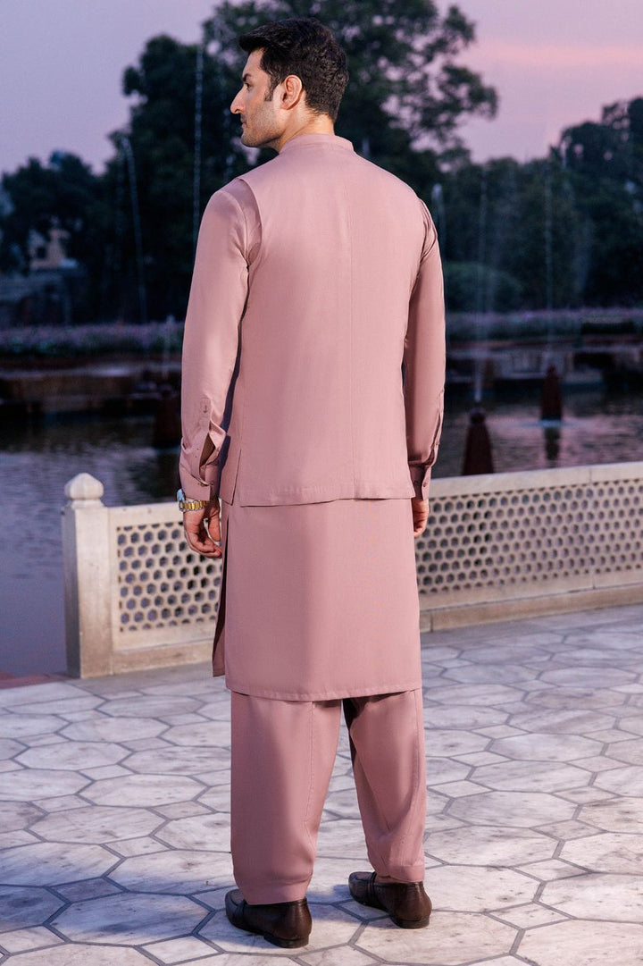 Silver Blended Pink Shalwar Kameez - Panjnad by J. Junaid Jamshed