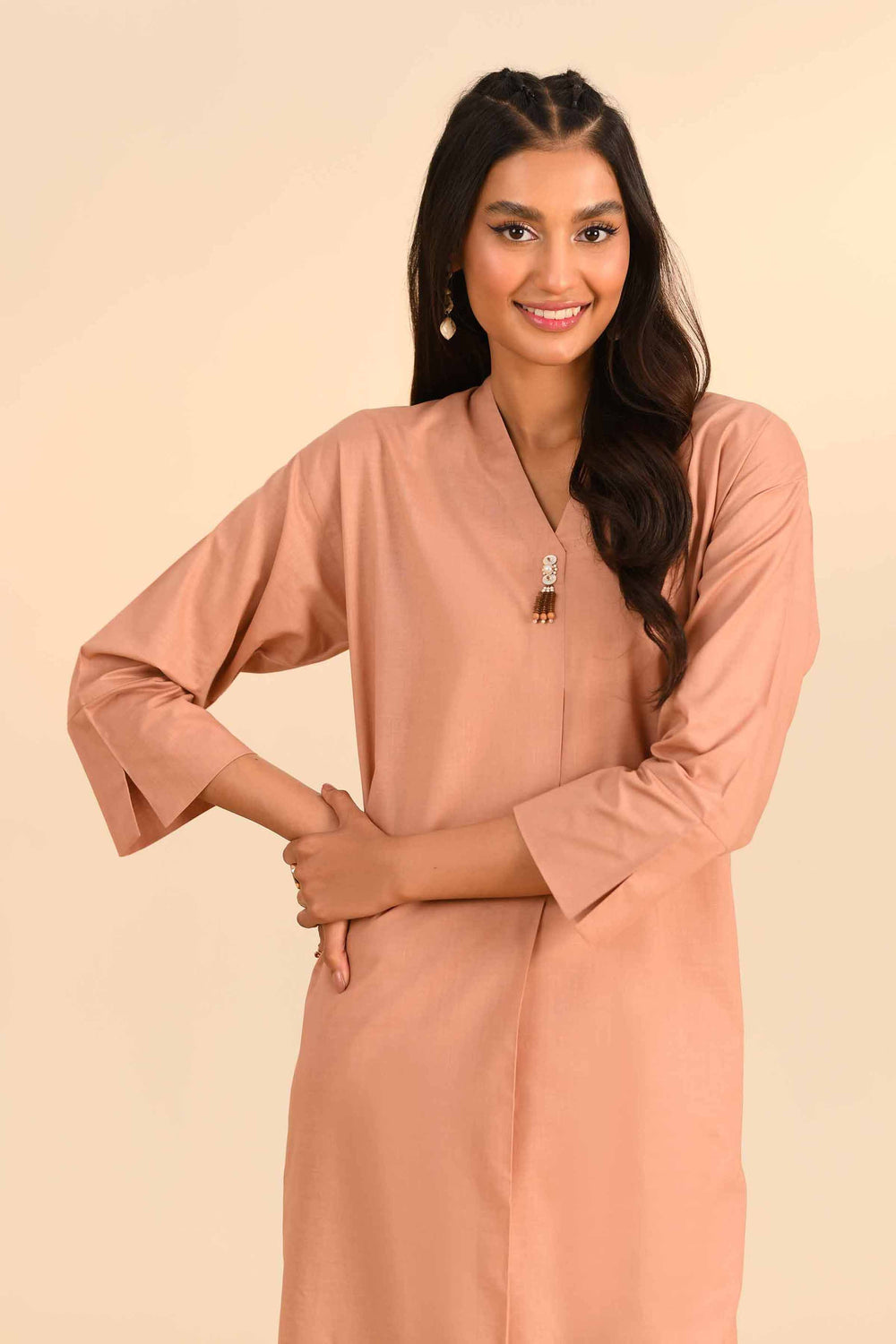 Embroidered Apricot 2 Piece Suit - Nishat