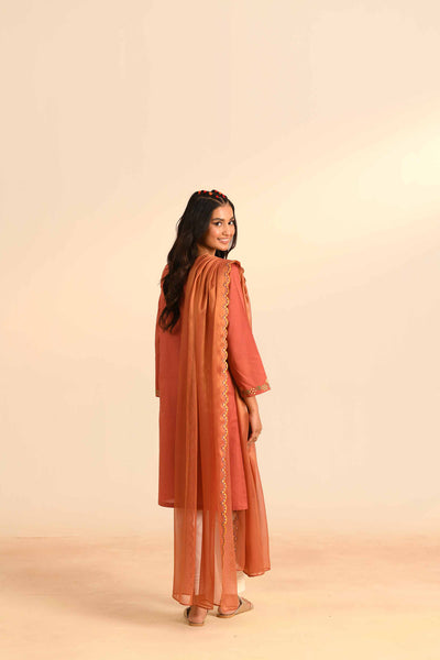 Embroidered Rust 2 Piece Suit - Nishat