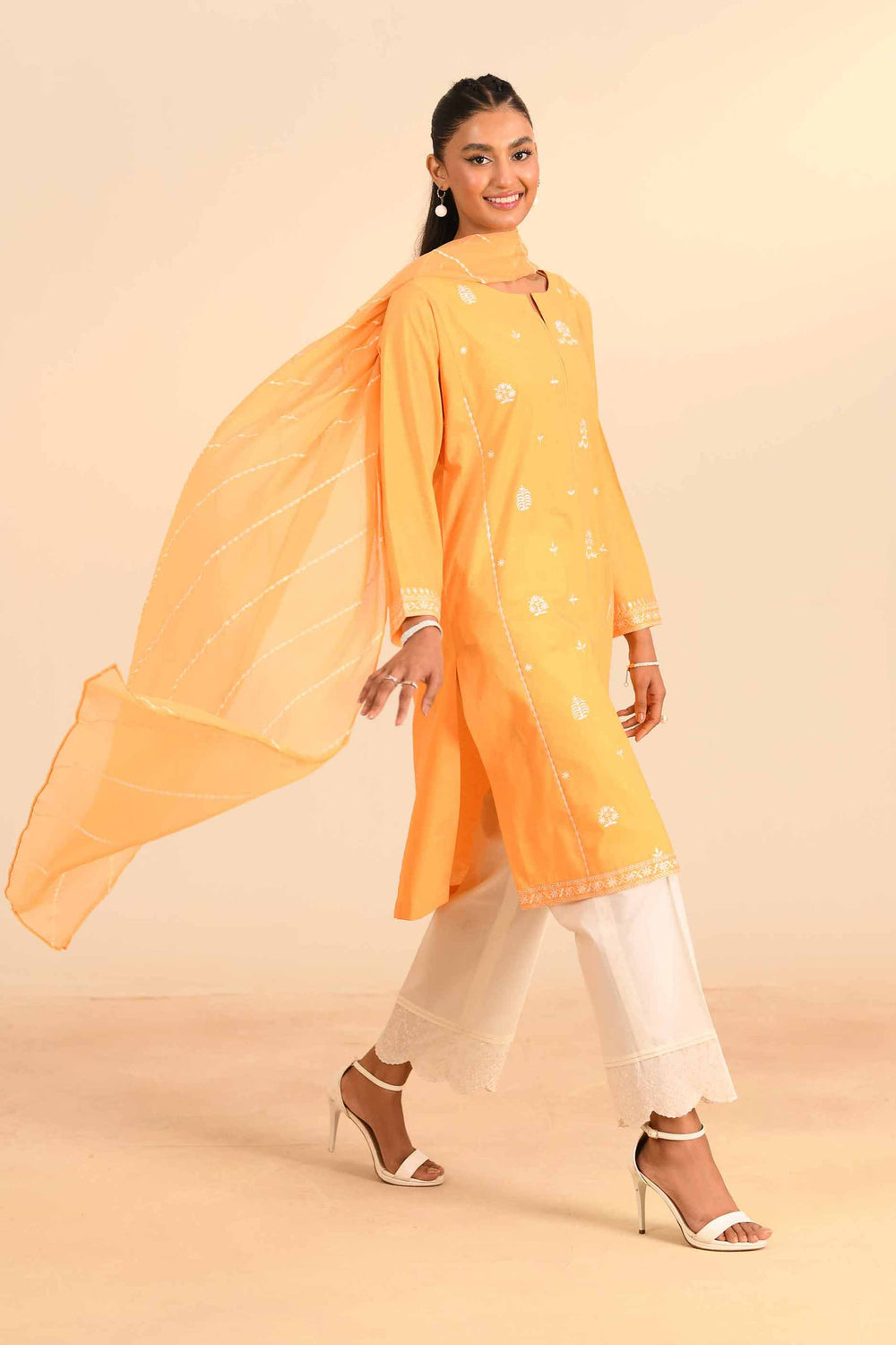 Embroidered Yellow 2 Piece Suit - Nishat