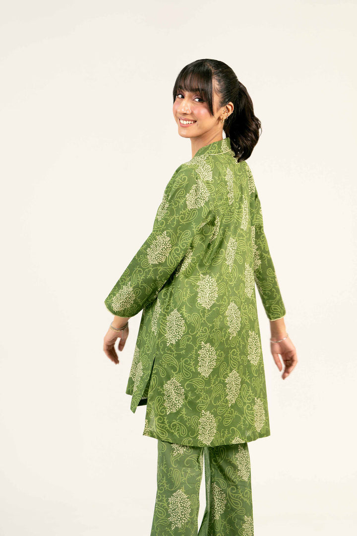 Cambric Green Stitched Suit - Nishat