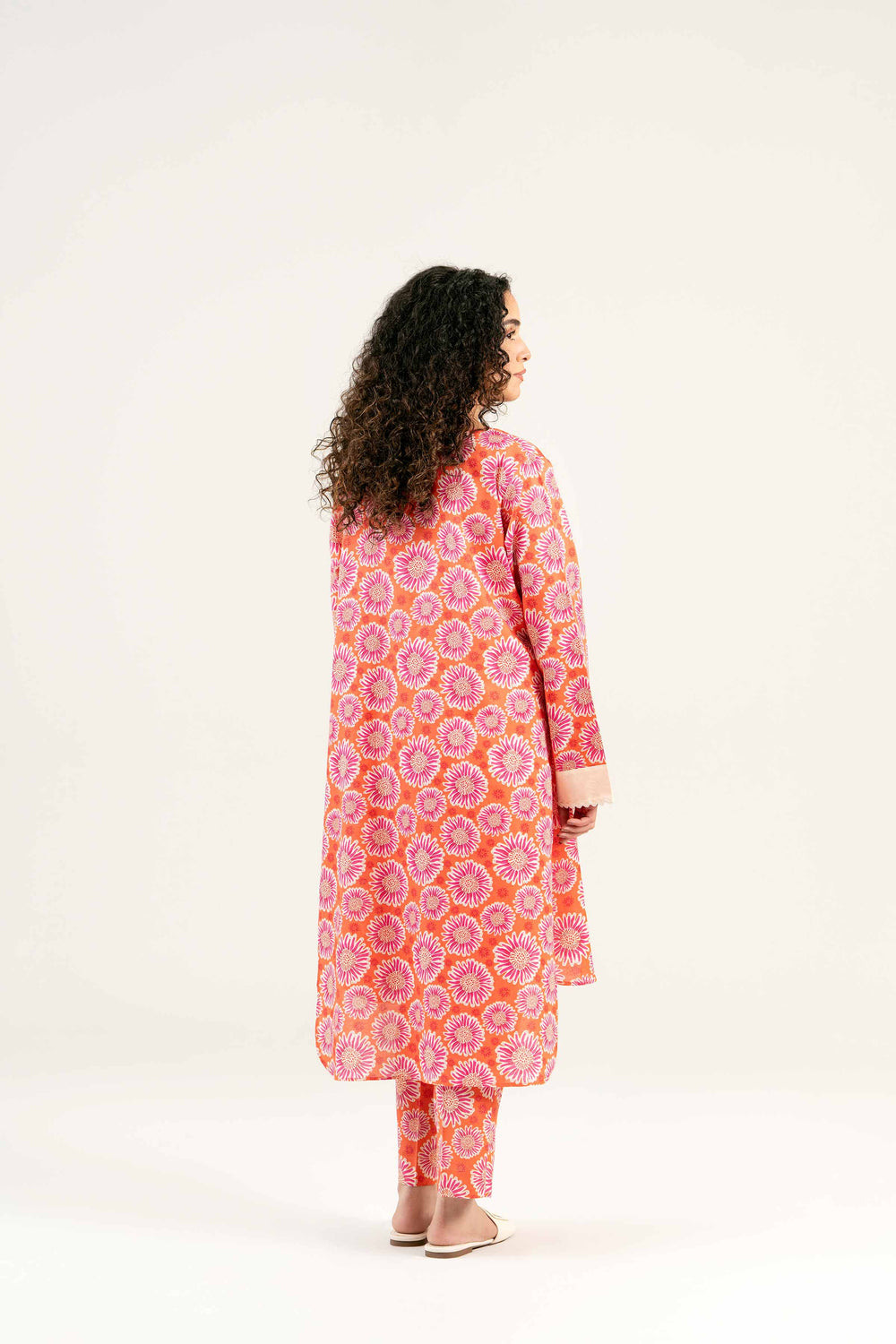 Cambric Orange Stitched Suit - Nishat