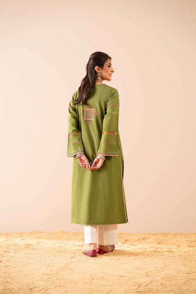 Cambric Green Kurti - Nishat