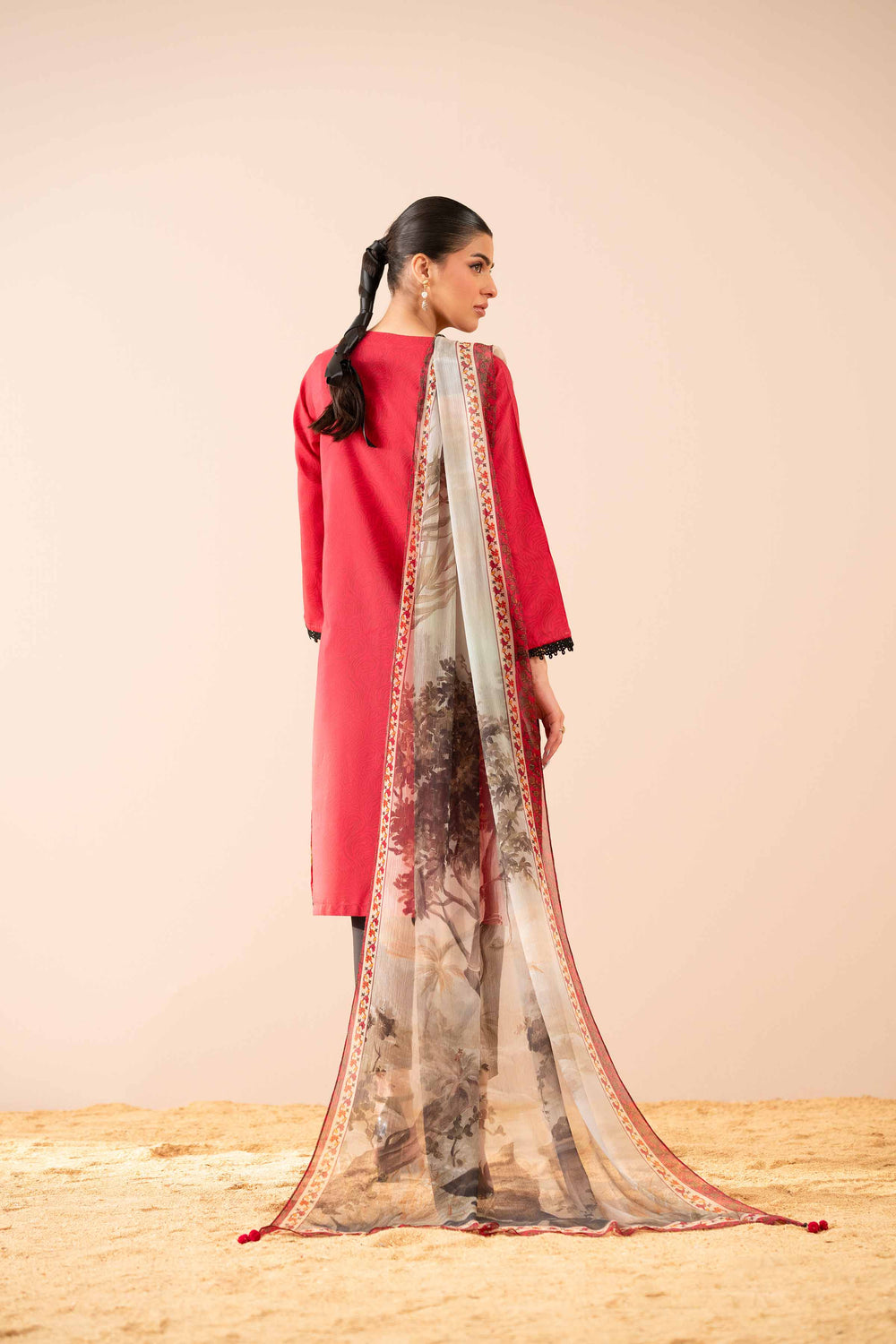 Silk Pink Stitched Suit - Nishat
