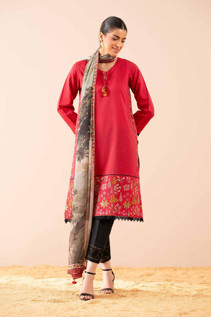 Silk Pink Stitched Suit - Nishat