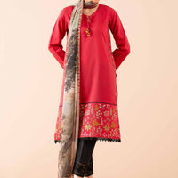 Silk Pink Stitched Suit - Nishat
