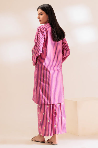 Yarn Dyed Pink 2 Piece Stitched Suit - Bonanza