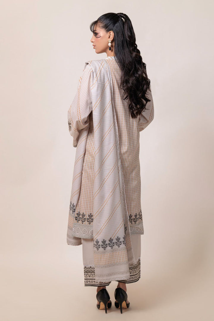 Digital Printed Lawn Grey Stitched Suit - Bonanza
