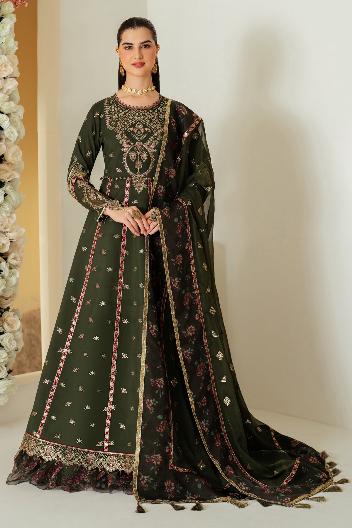 Pine - Alizeh Luxe - Luxury Raw Silk Stitched