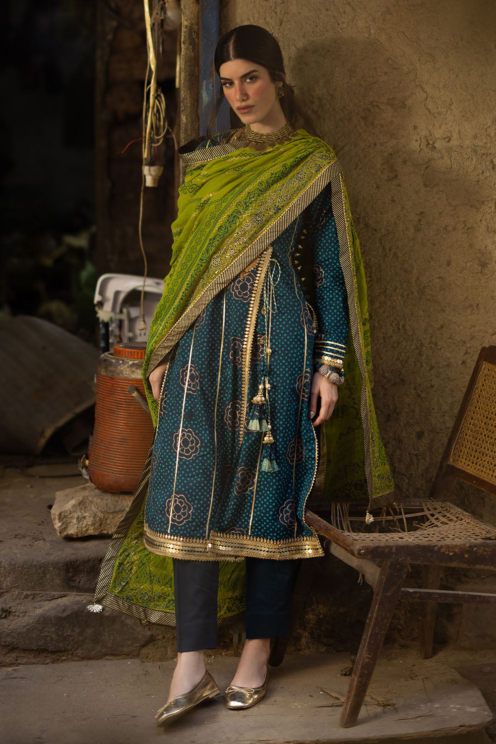 Printed Lawn Green Stitched Suit - Gul Ahmed
