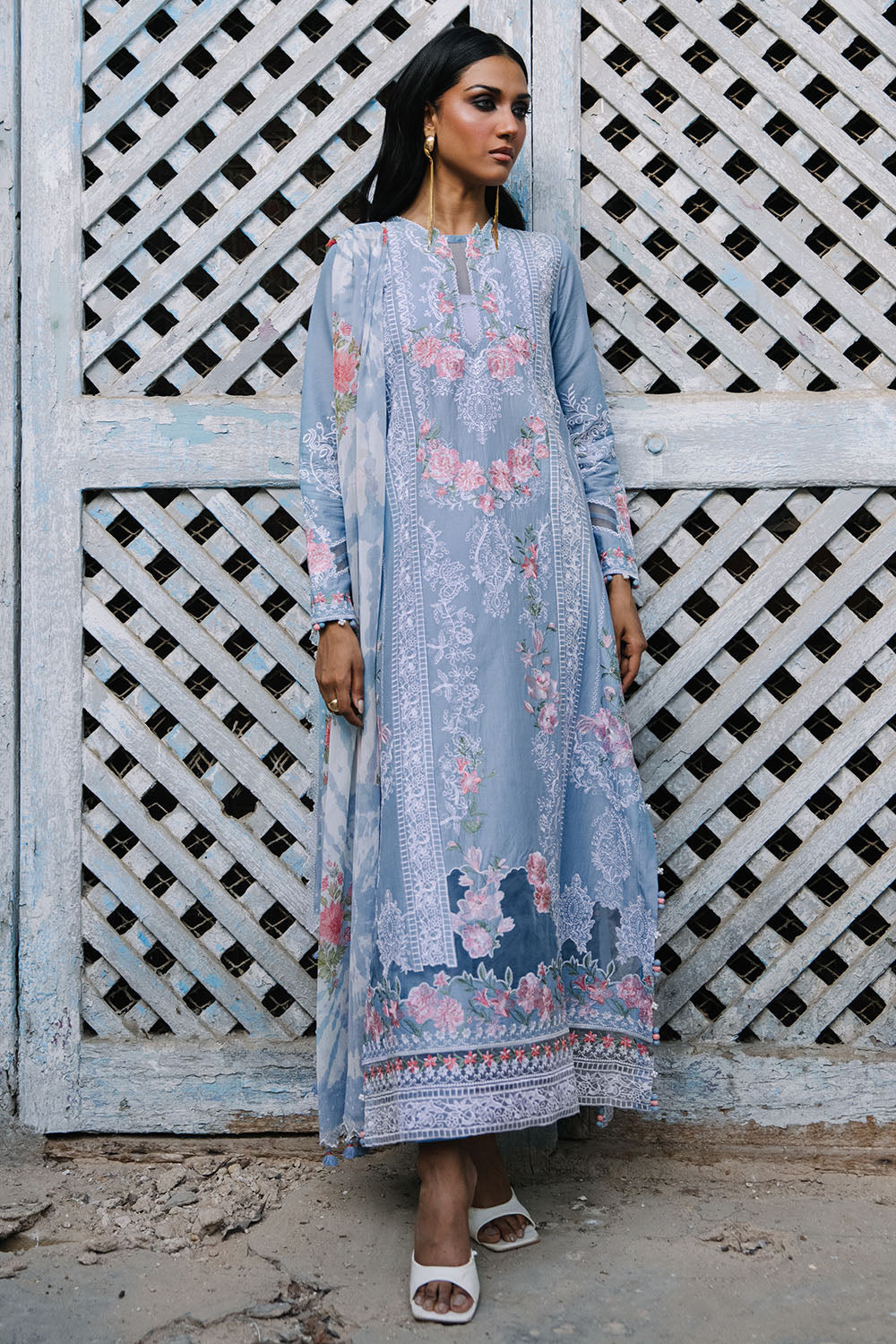 Embroidered Lawn Blue Stitched Suit - Gul Ahmed