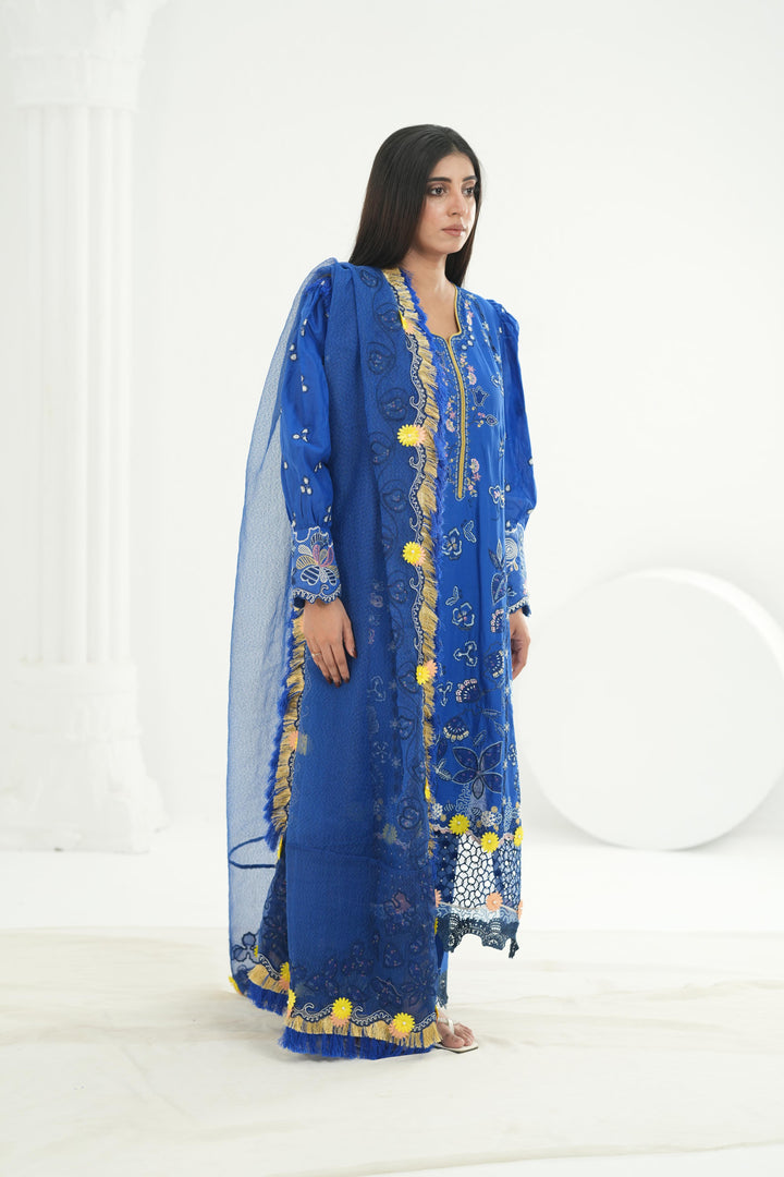 Emina - Qalamkar Festive Lawn '26 Stitched