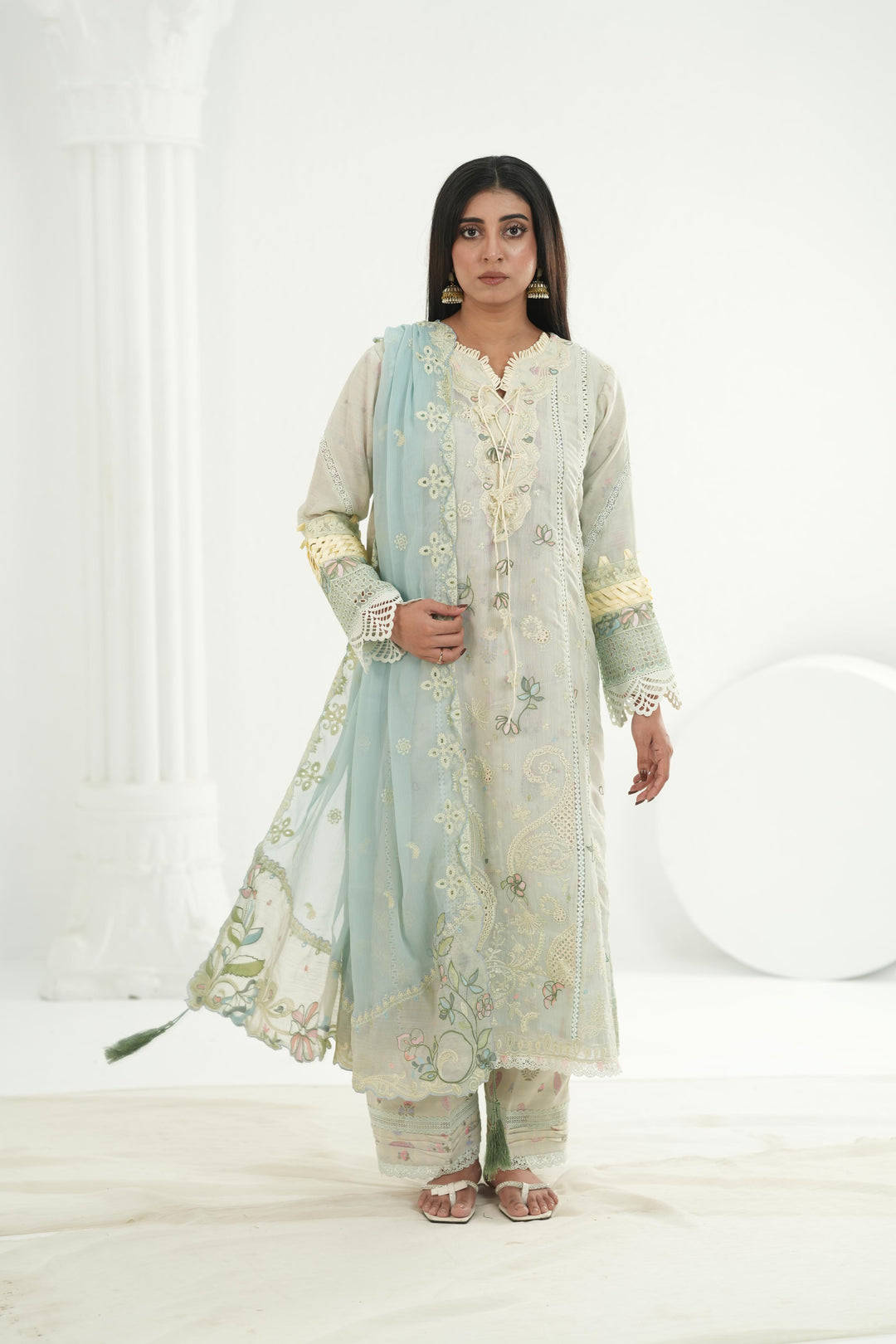 Sabel - Qalamkar Festive Lawn '26 Stitched