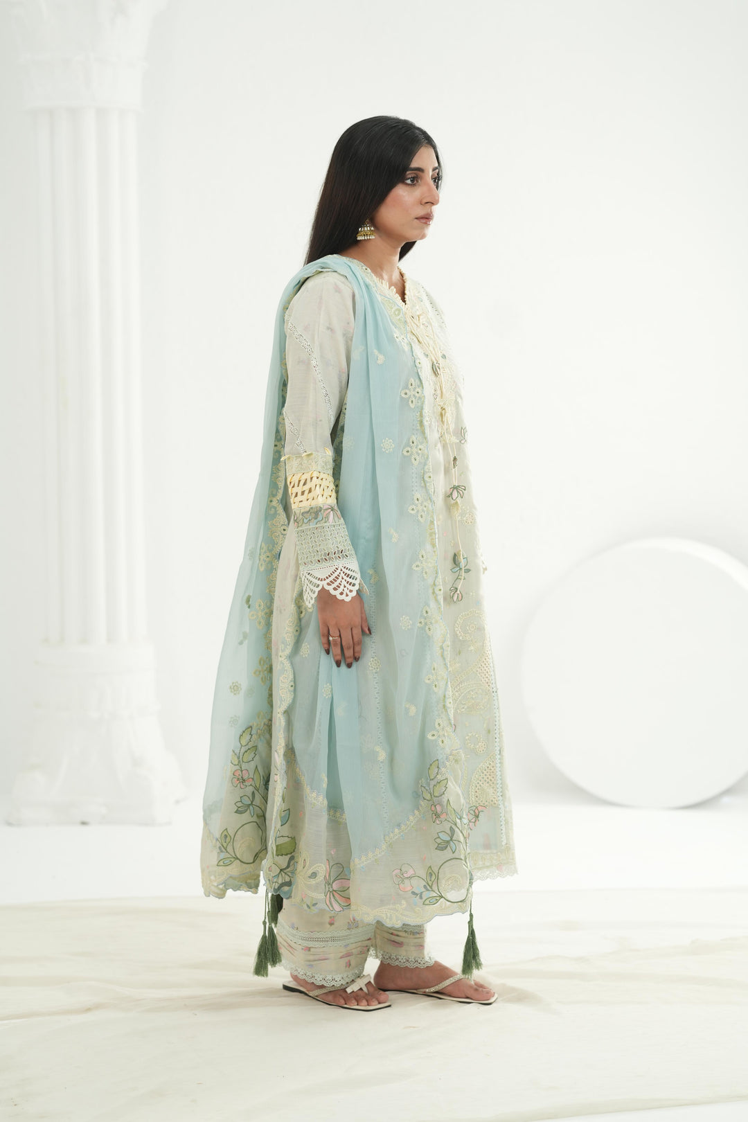 Sabel - Qalamkar Festive Lawn '26 Stitched