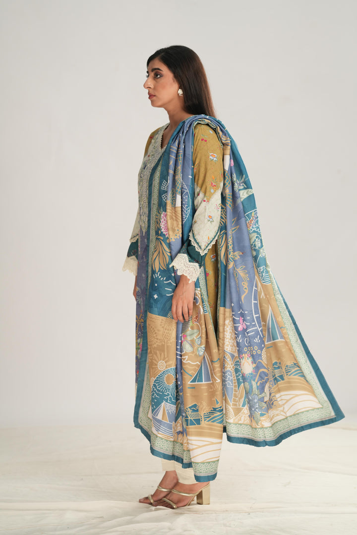 Alina - Qprints by Qalamkar Stitched