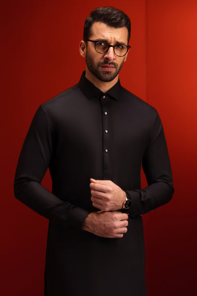 Polyester Black Shalwar Kameez - Cast & Crew