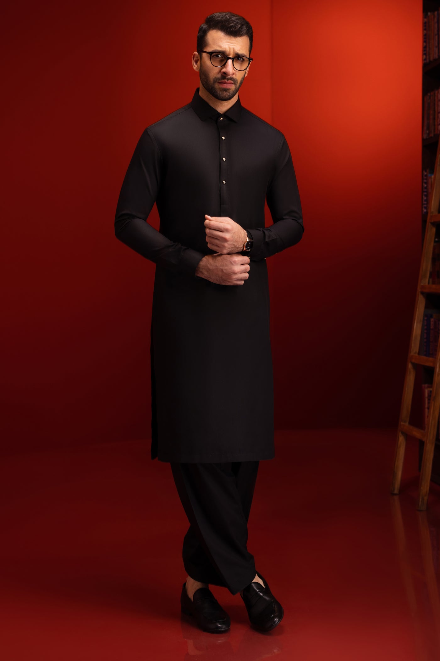 Polyester Black Shalwar Kameez - Cast & Crew