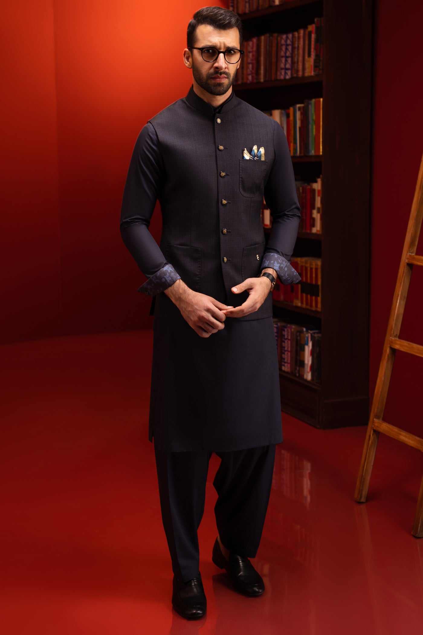 Polyester Black Shalwar Kameez - Cast & Crew