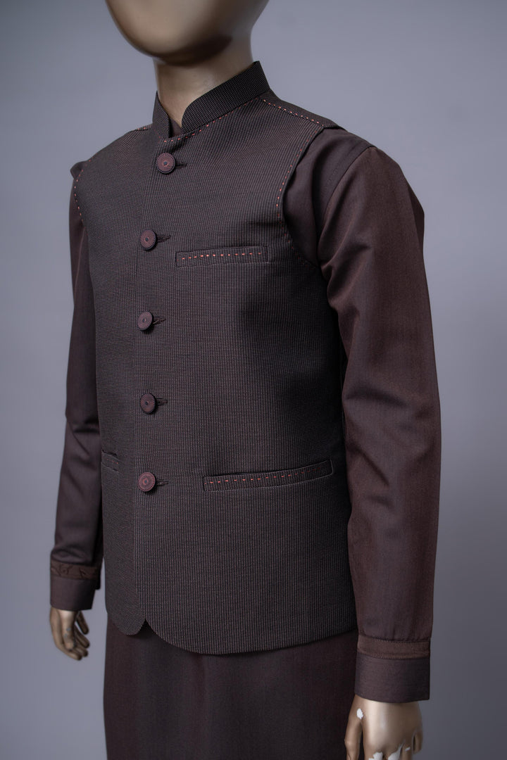 Blended Gold & Brown Waist Coat - Raf Raf