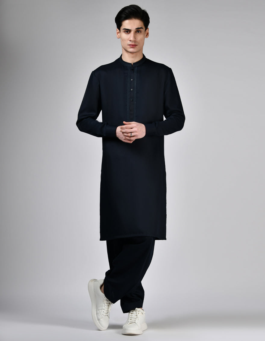 Blended Blue Shalwar Kameez - J. Junaid Jamshed