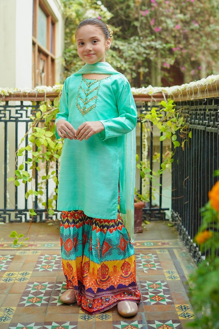 Cotton Silk Hand Adda Light Green 3 Piece Stitched Suit - Ochre
