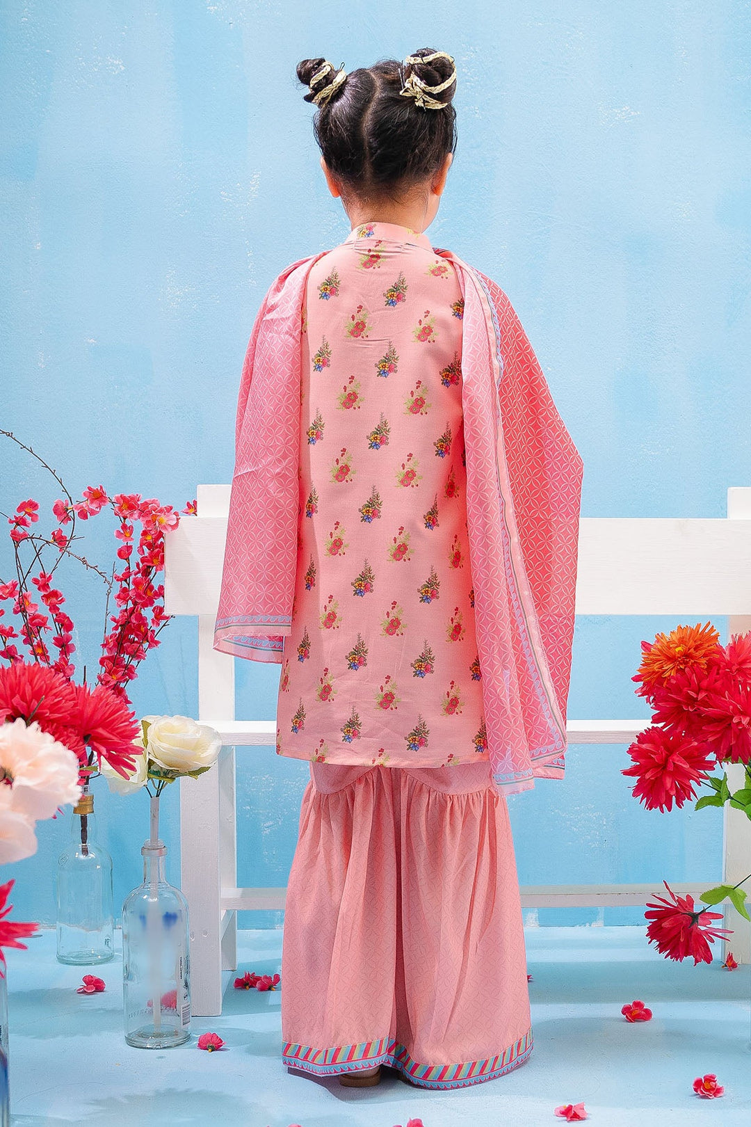 Swiss Lawn Digital Printed Peach Stitched Suit - Ochre