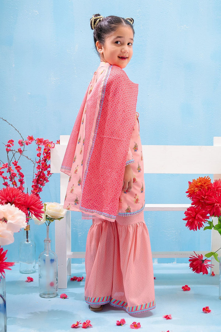Swiss Lawn Digital Printed Peach Stitched Suit - Ochre