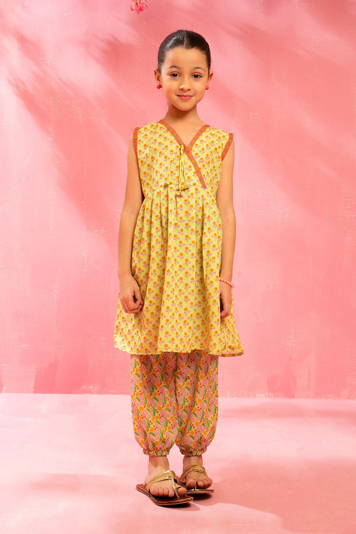 Swiss Lawn Digital Printed Lime Stitched Suit - Ochre