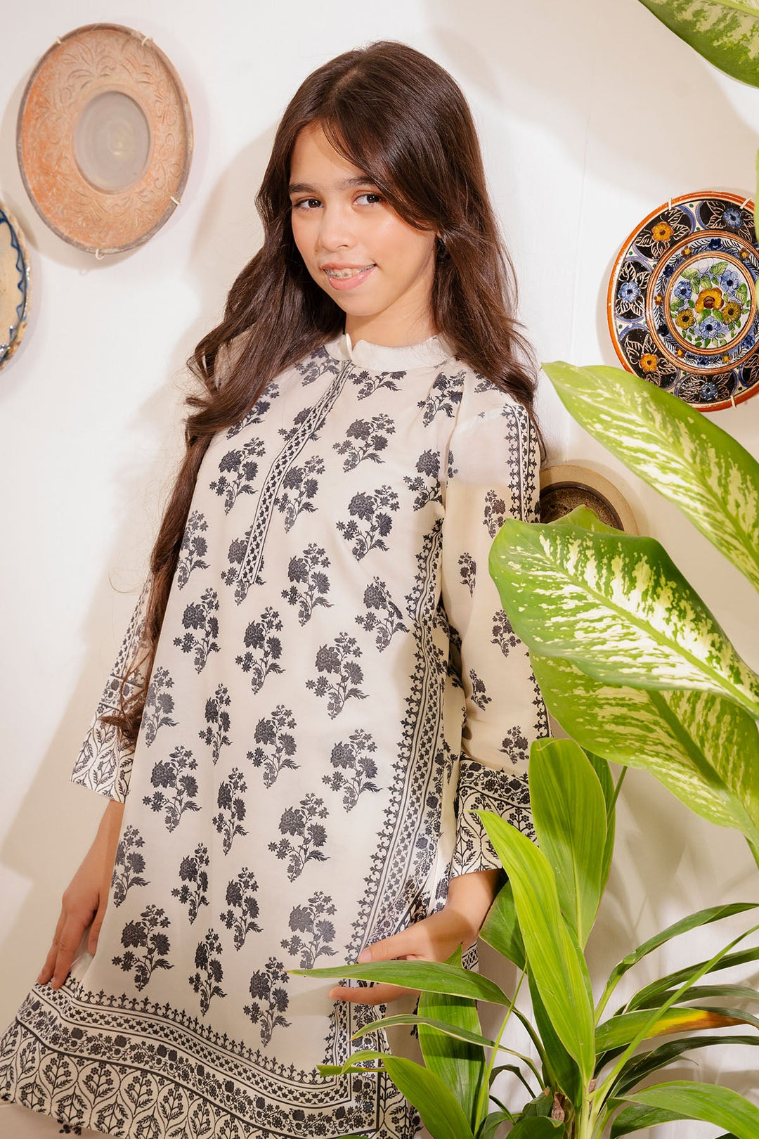 Swiss Lawn Digital Printed Off White Stitched Suit - Ochre