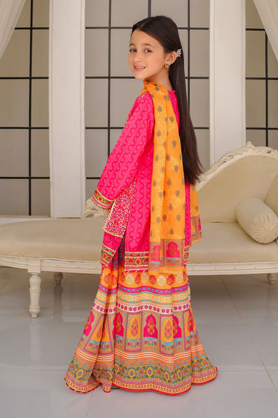 Swiss Lawn Digital Printed Hot Pink Stitched Suit - Ochre