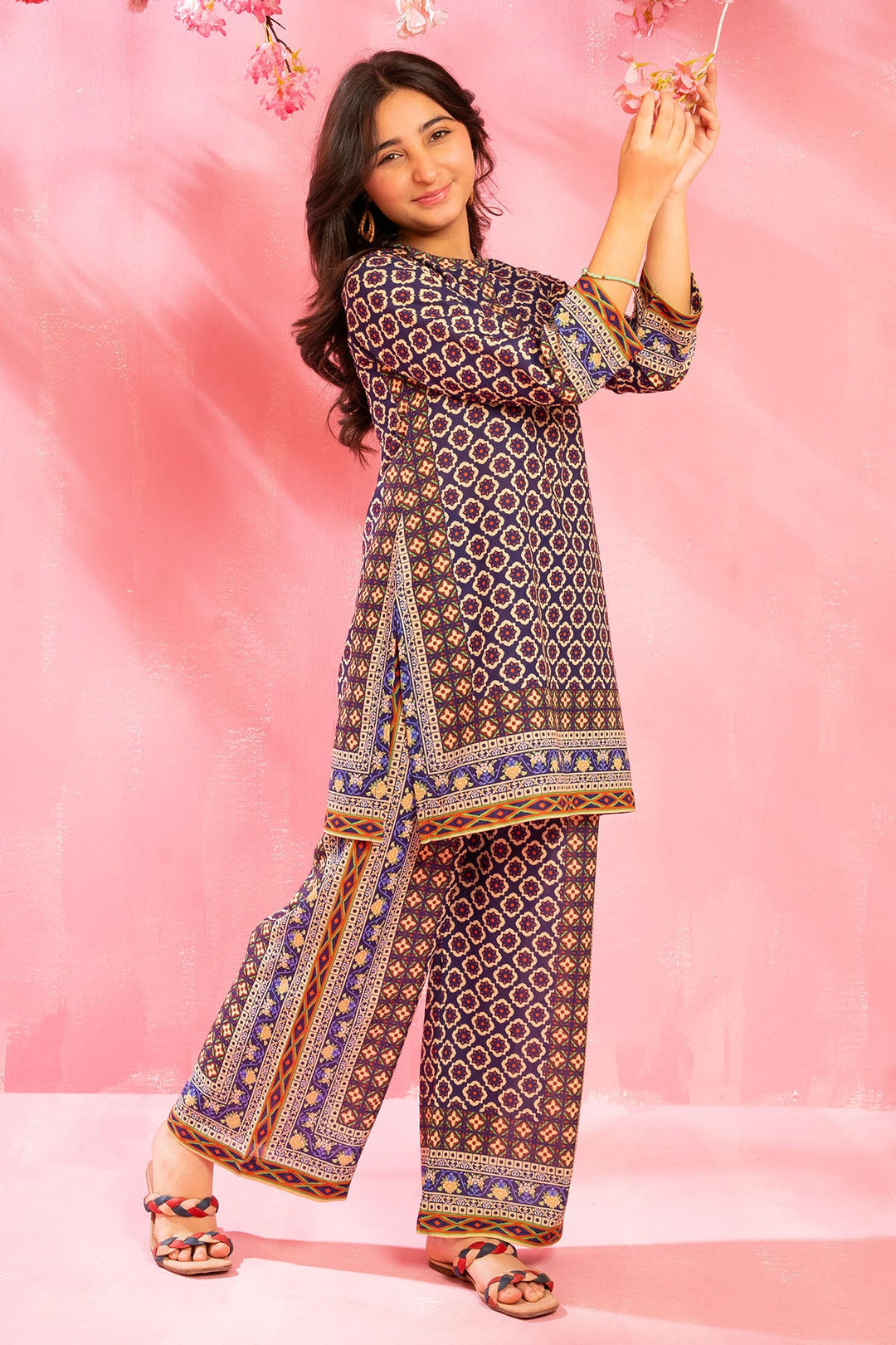 Swiss Lawn Digital Printed Brown Stitched Suit - Ochre
