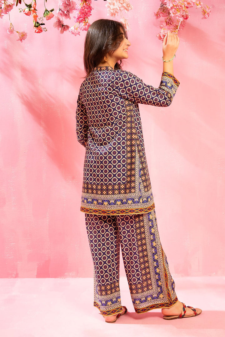 Swiss Lawn Digital Printed Brown Stitched Suit - Ochre